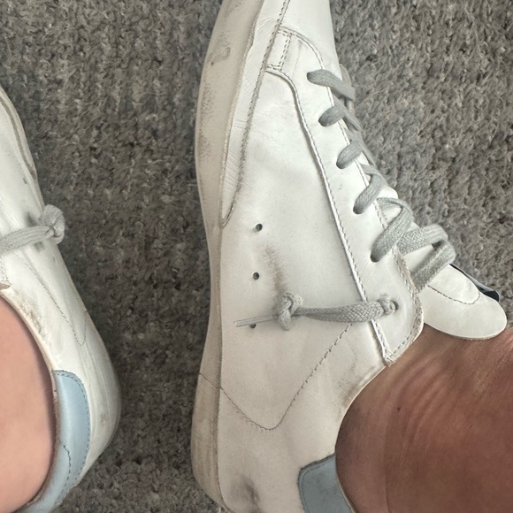 Women's White Sneakers with Pink Accents - Picture 3 of 9